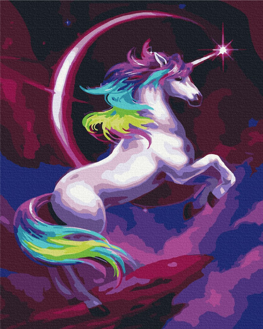 Maalaa numeroin Paint by numbers Fabulous rainbow unicorn