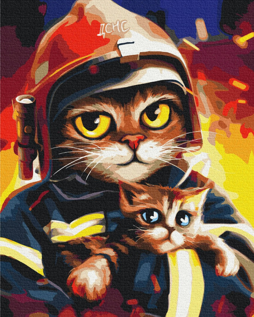 Maalaa numeroin Paint by numbers Cat of the State Emergency Service © Marianna Pashchuk