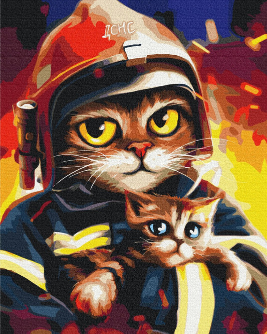 Maalaa numeroin Paint by numbers Cat of the State Emergency Service © Marianna Pashchuk