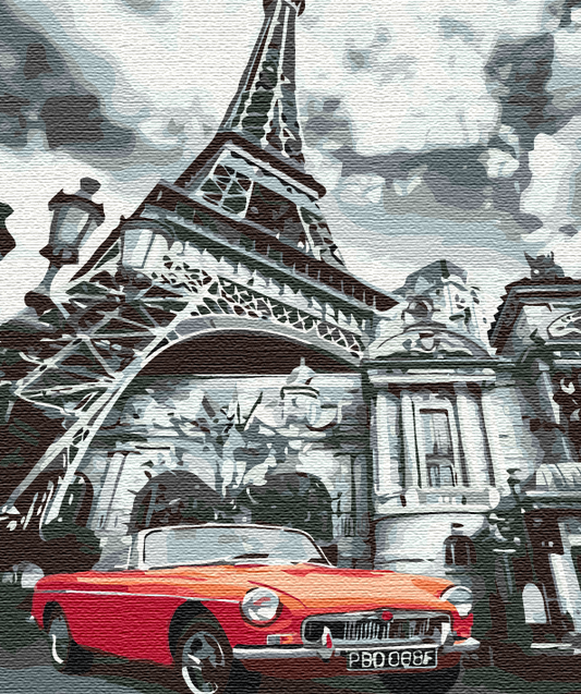 Maalaa numeroin Paint by numbers Red color of Paris