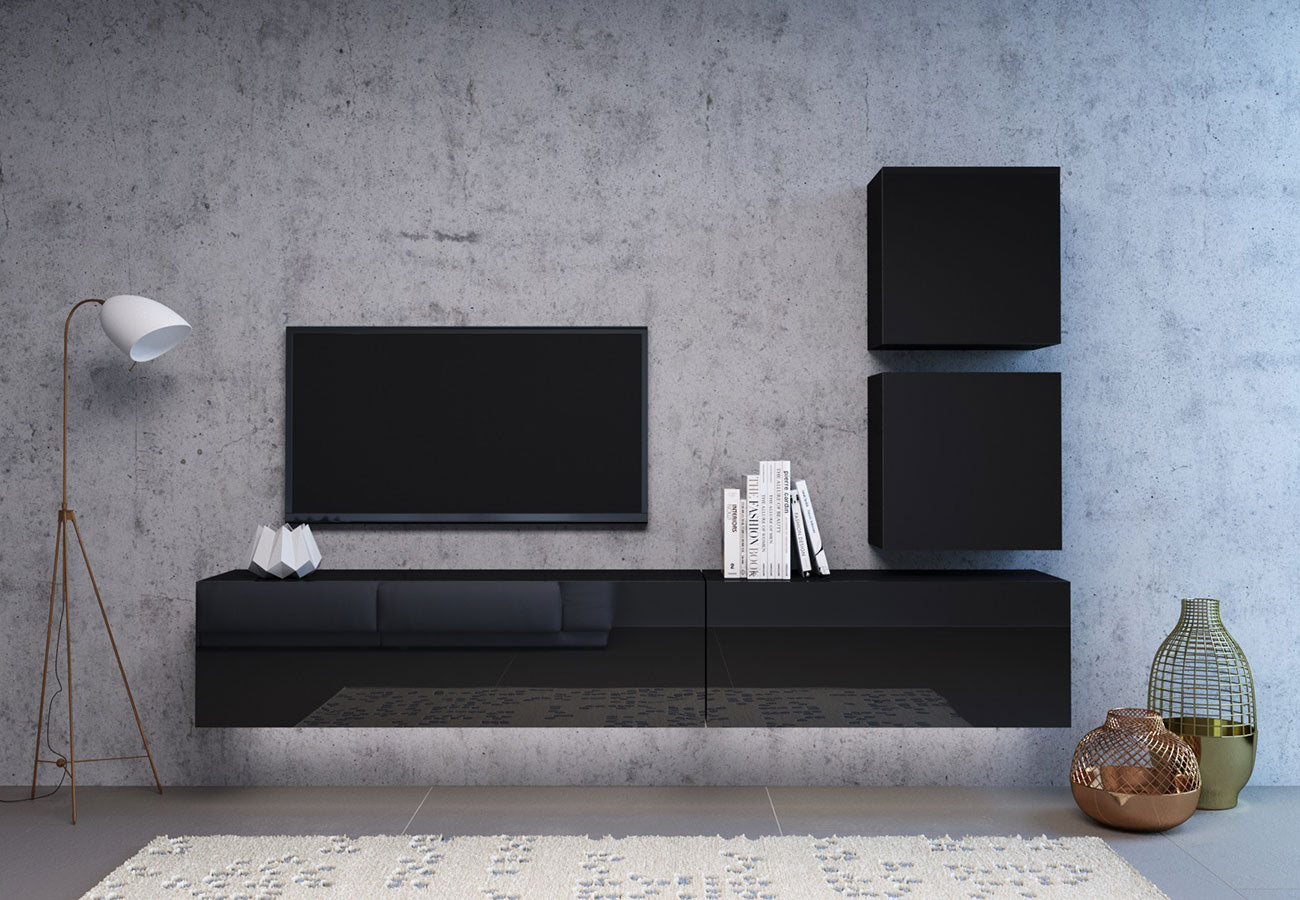 Fino Kalustesarja Musta Korkeakiilto