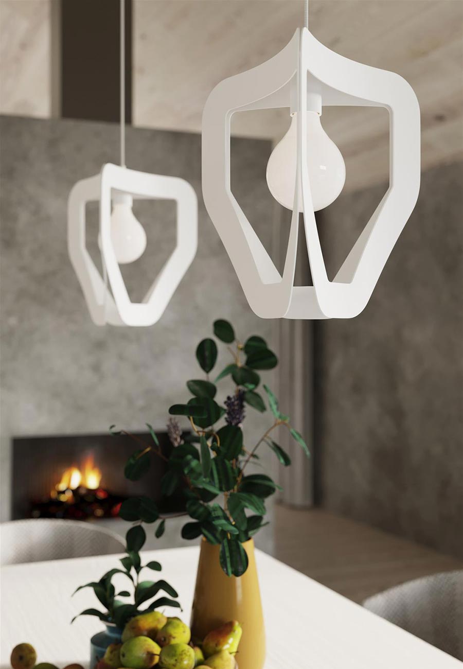 Kattovalaisin Tres valkoinen keittiö