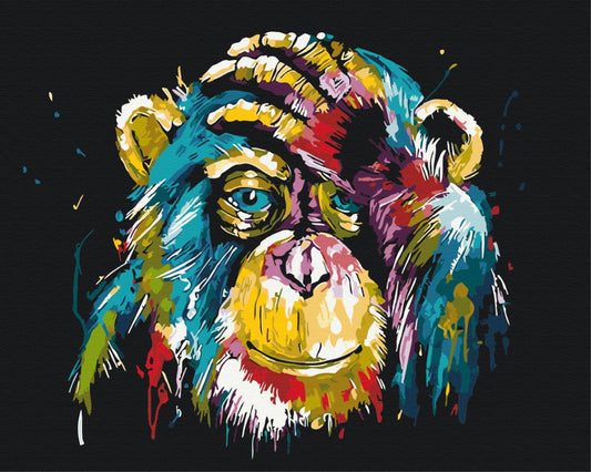 Maalaa numeroin Värikäs Simpanssi