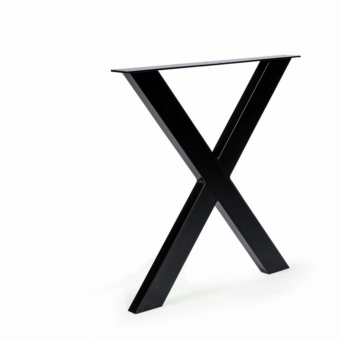 Metallinen Pöydänjalka X 2kpl musta paksu ja kantava
