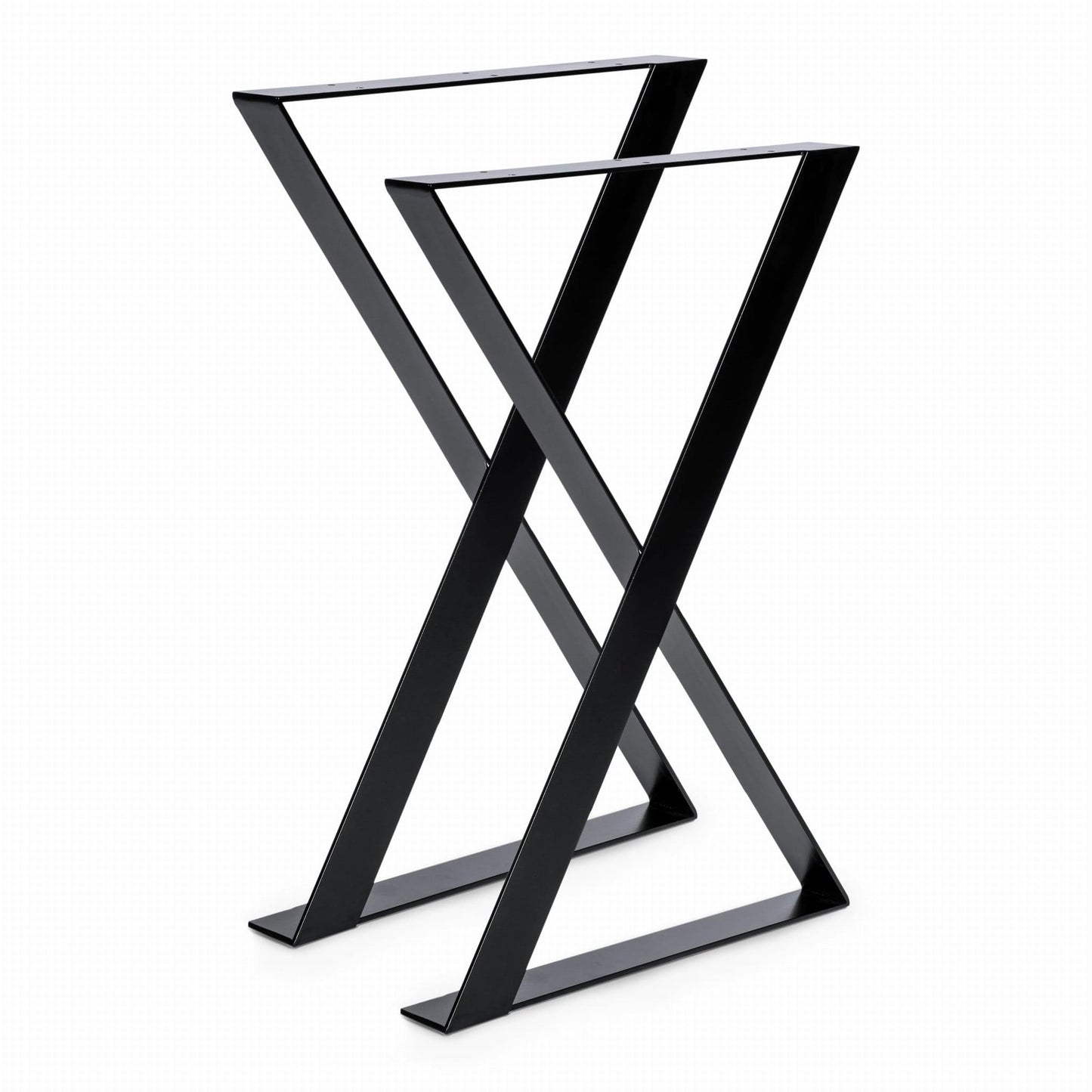 Metalliset työpöydän jalat X muotoiset mustat