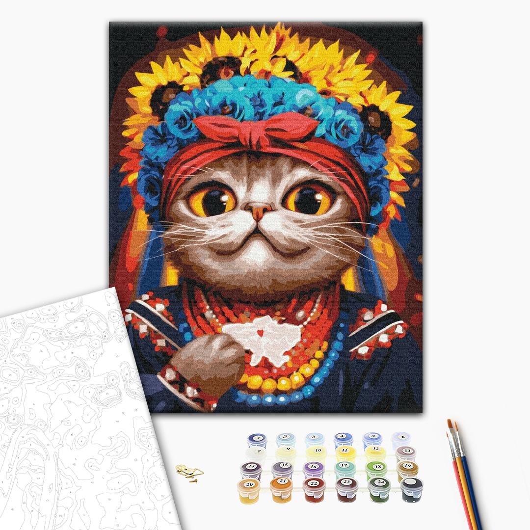 Paint by numers ylpeä kissa