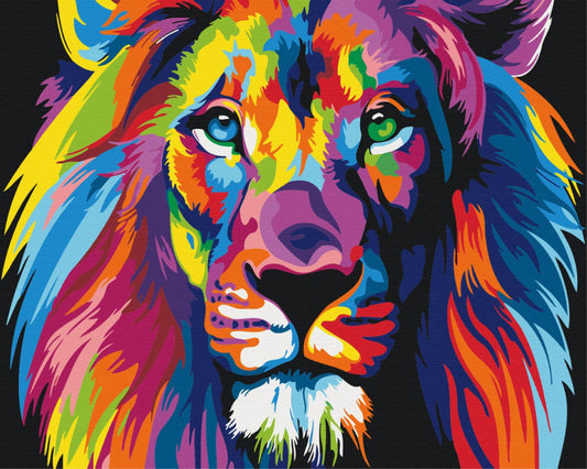 Måla av Numbers Färgglada lejon