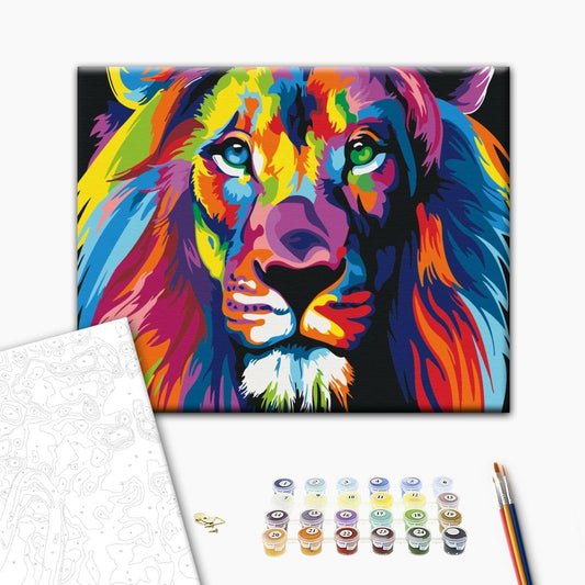 Måla av Numbers Färgglada lejon