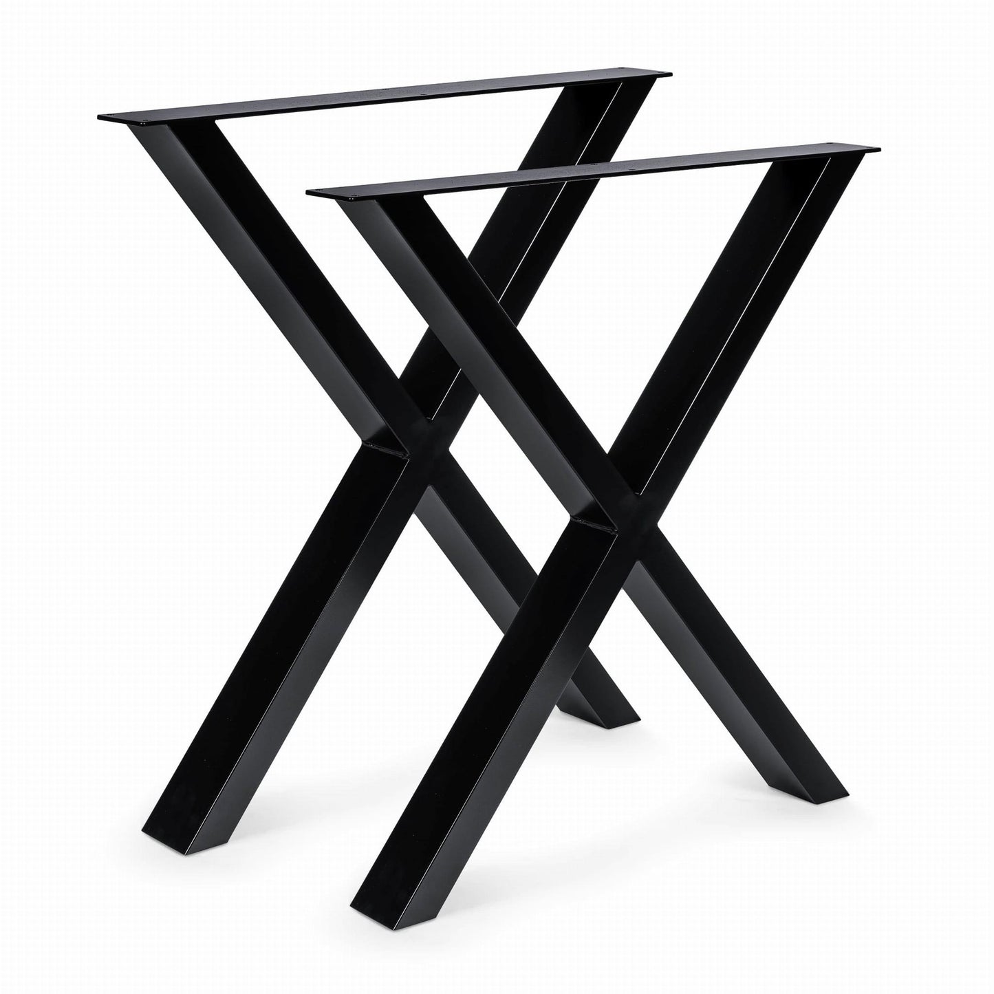 Teräs pöydänjalat mustat X muotoiset