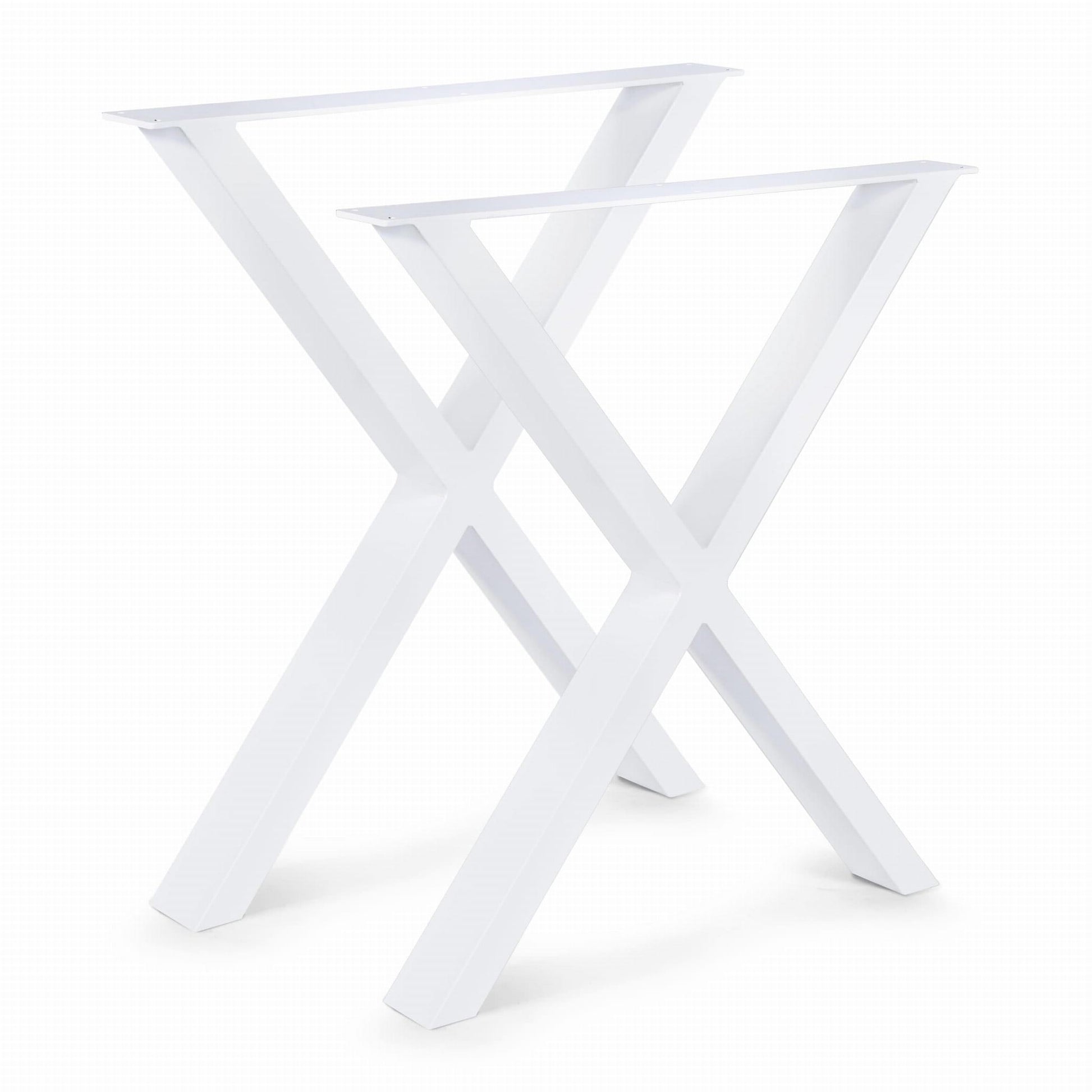 Teräs pöydänjalat valkoiset X muotoiset