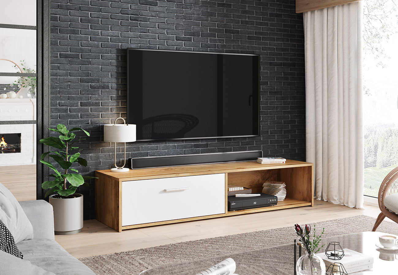 Tv-taso Iris Tammi / Valkoinen 140cm