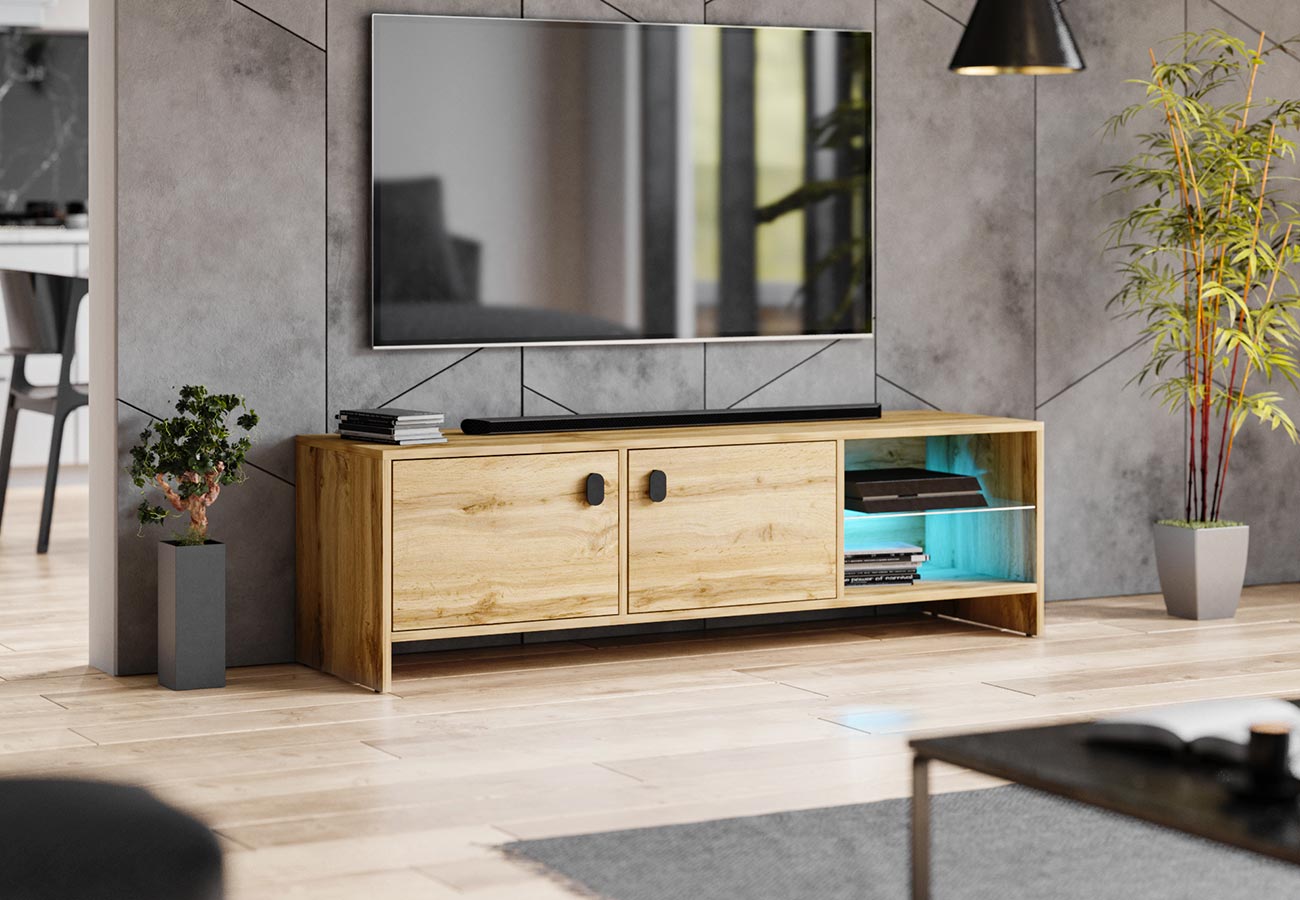 Tv-taso Mido 140cm Tammi Led valaistus
