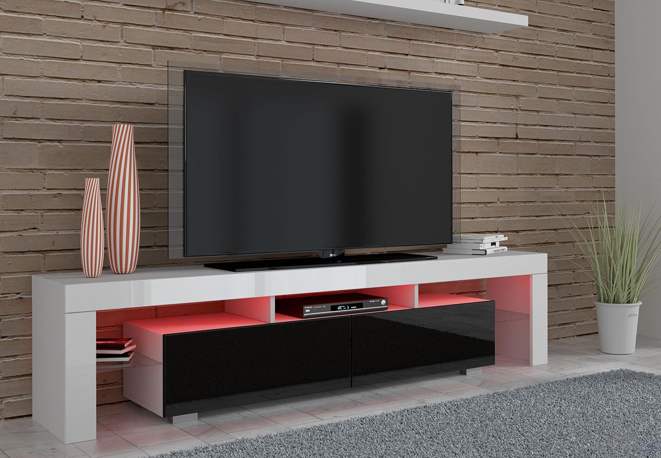 Tv-taso Mika 190cm punaiset led valot