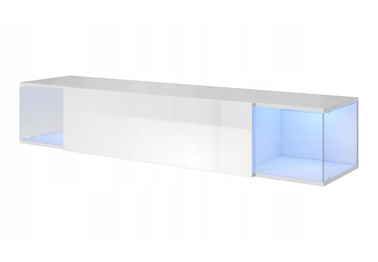 Tv-taso Move Led 160cm Valkoinen Lasi kaapit