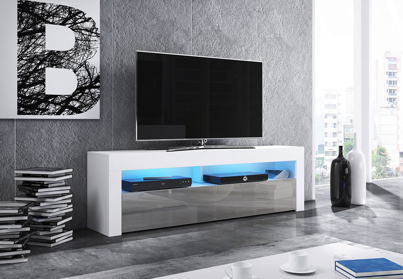 Tv-taso Raymond Valkoinen / Harmaa 140cm Led