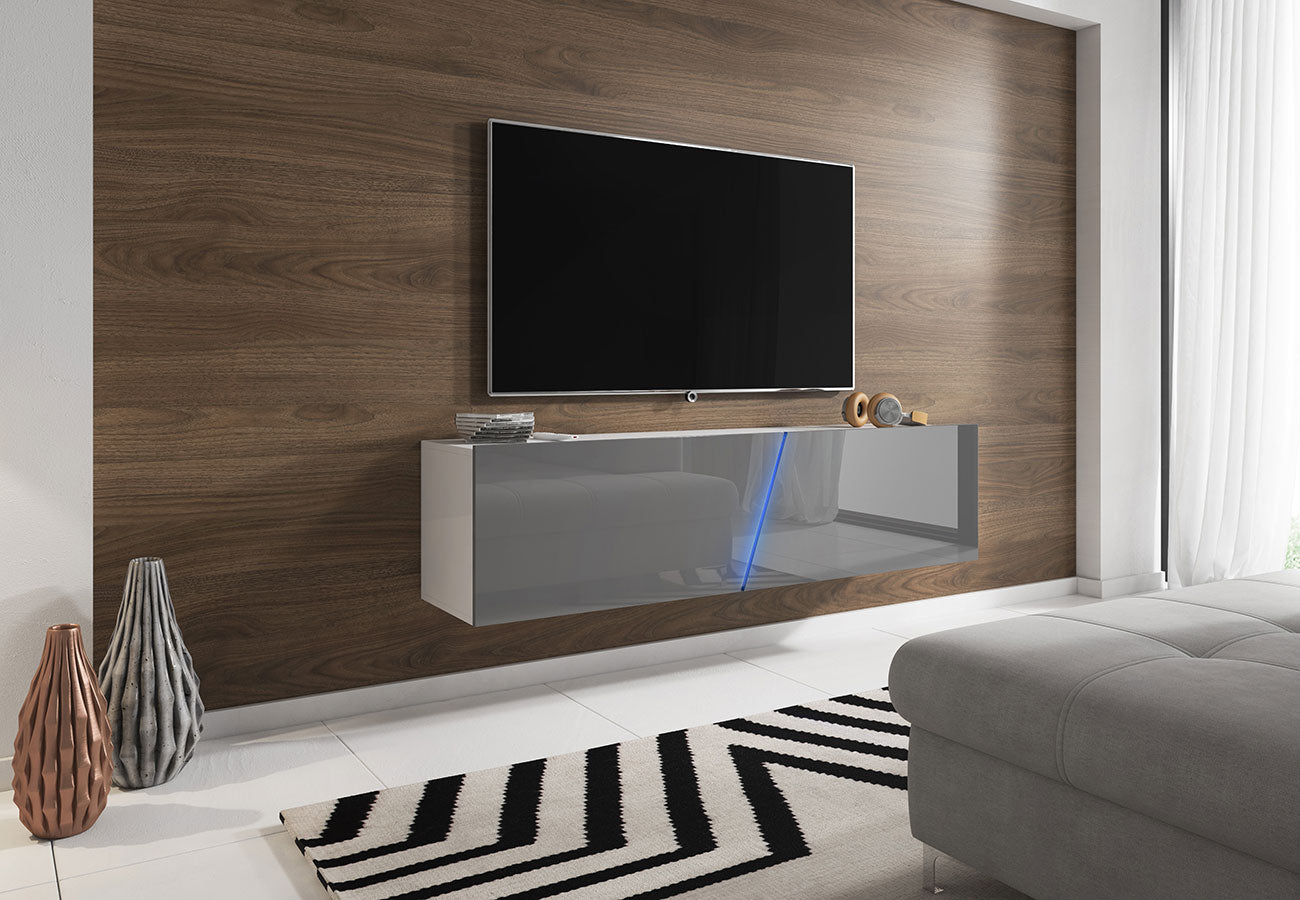 Tv-taso Galaxy Korkeakiilto Harmaa 160cm