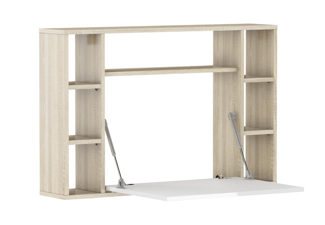 Vanda seinäkaappi korkeakiilto valkoinen Sonoma tammi taittuva