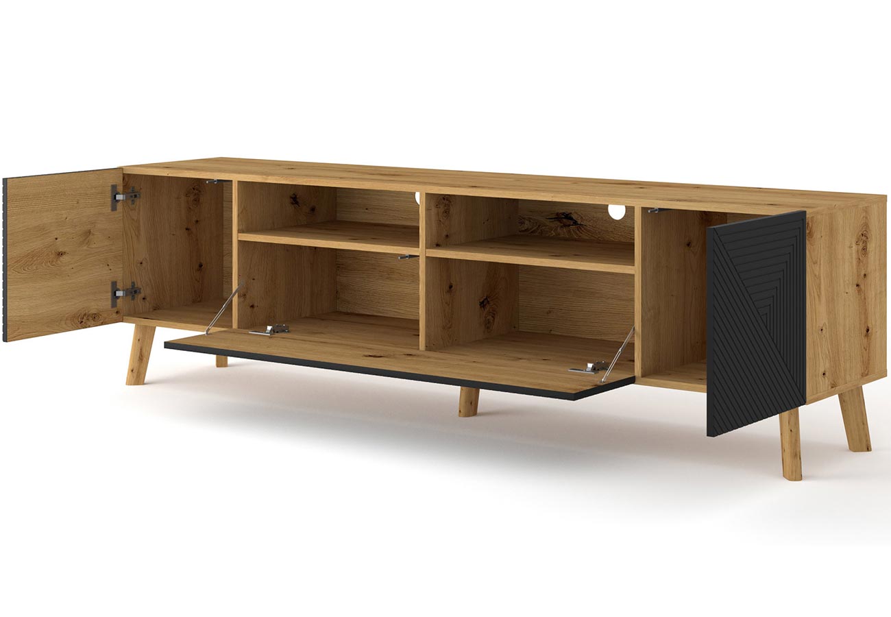 Tv-tason Kaapit Volare Tammi / Musta 195cm