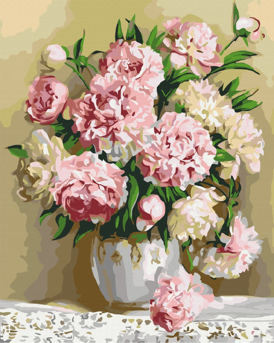 Maalaa numeroin Paint by numbers Bouquet of peonies
