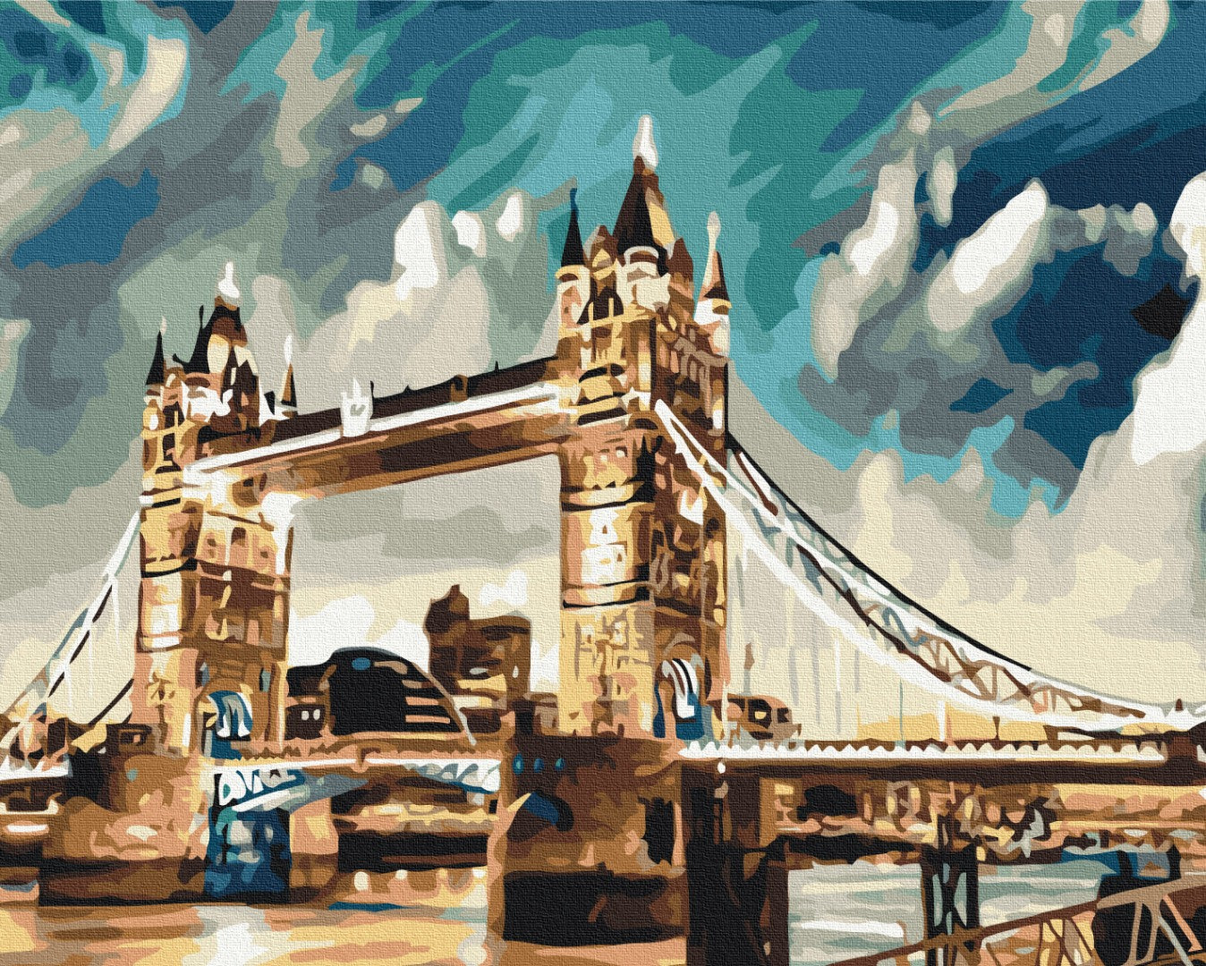 Maalaa numeroin Paint by numbers London in the clouds