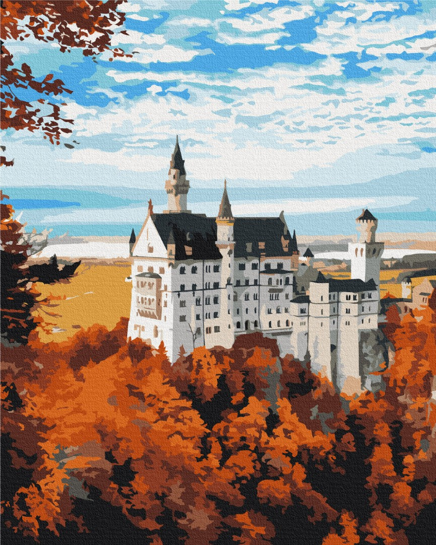 Maalaa numeroin Paint by numbers Autumn view of Neuschwanstein