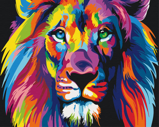 Maalaa numeroin Paint by numbers Rainbow lion