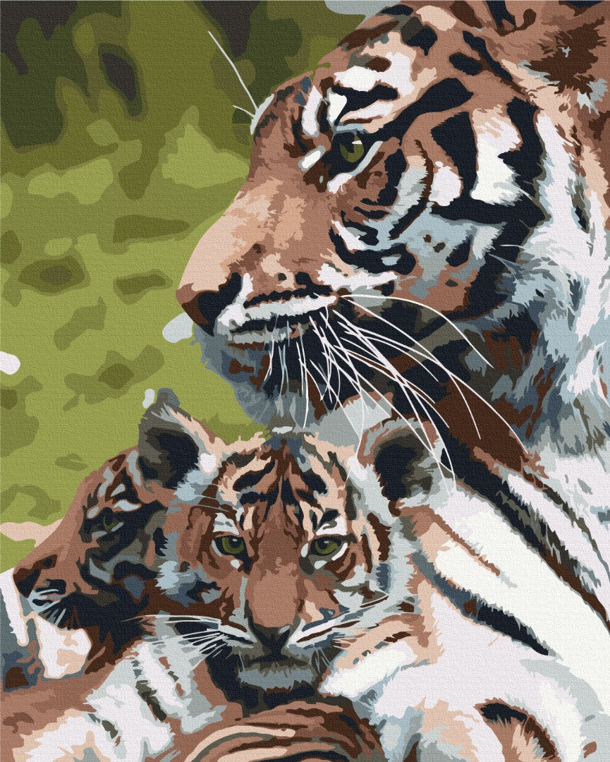 Maalaa numeroin Paint by numbers Tiger family