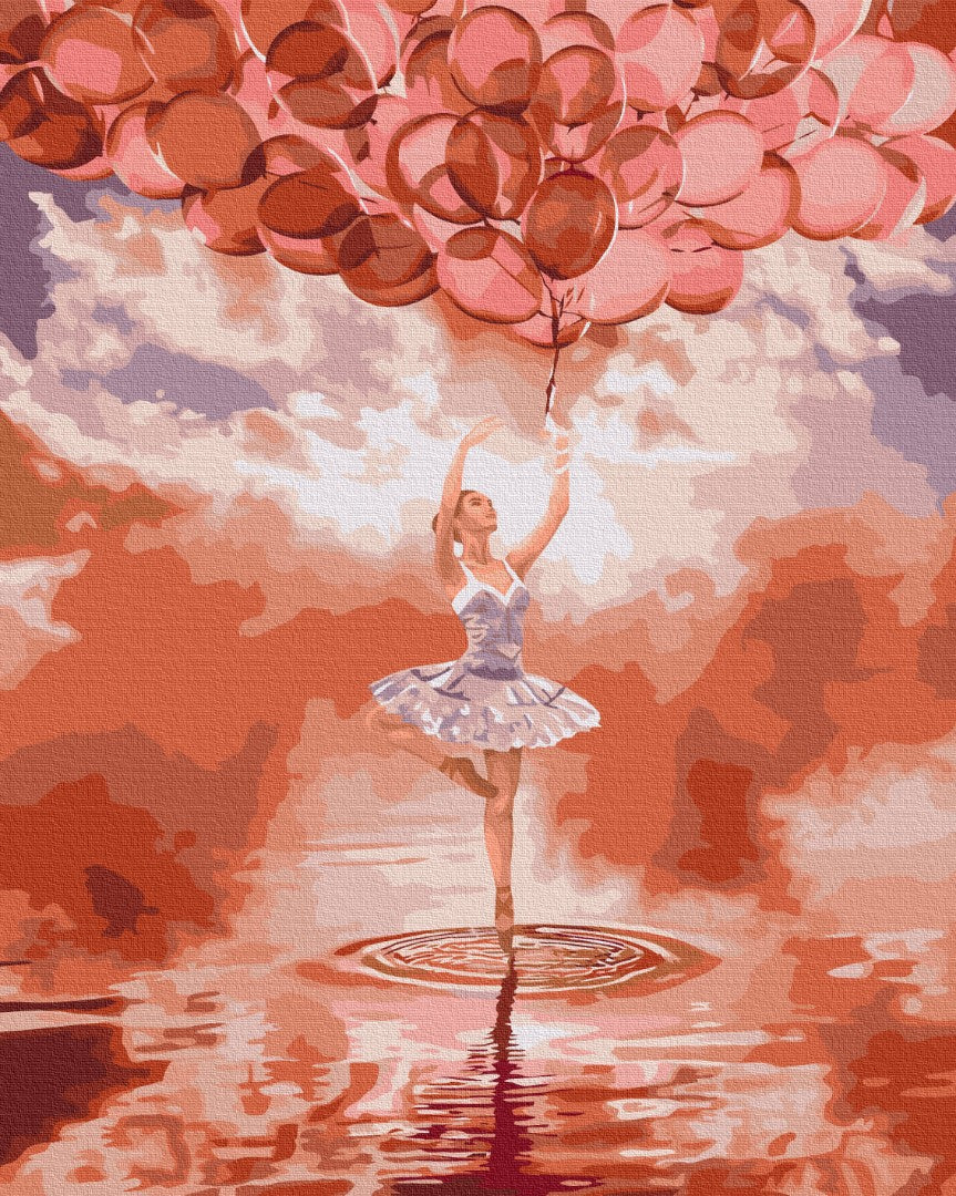 Maalaa numeroin Paint by numbers Ballerina at sunset