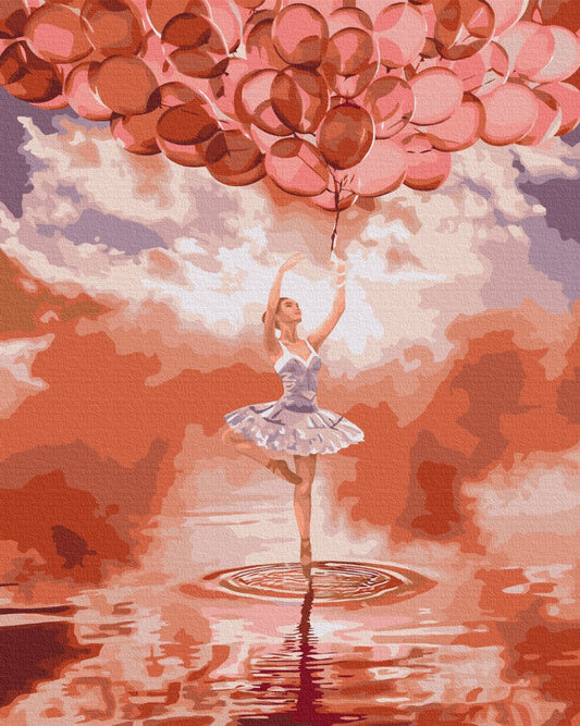 Maalaa numeroin Paint by numbers Ballerina at sunset