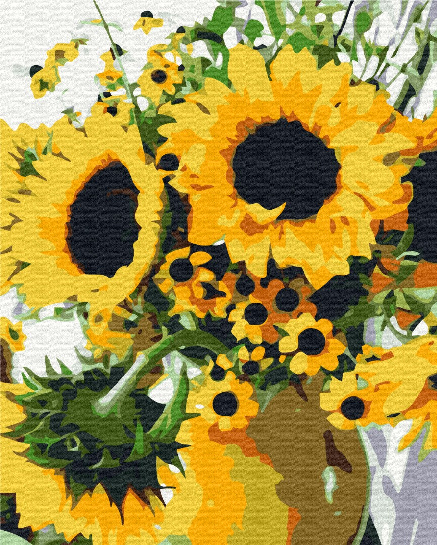 Maalaa numeroin Paint by numbers Bouquet of sunflowers