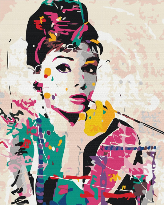 Maalaa numeroin Paint by numbers Audrey Hepburn