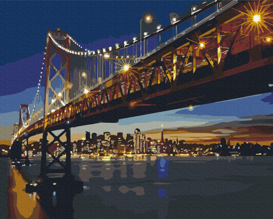 Maalaa numeroin Paint by numbers San Francisco at night