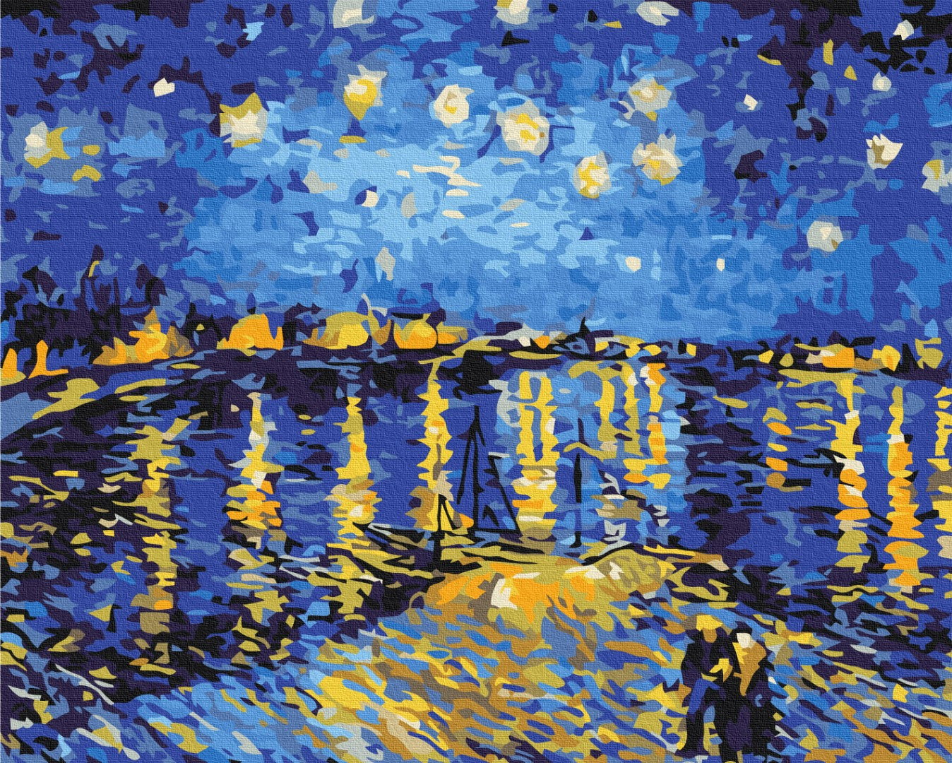 Maalaa numeroin Paint by numbers Starry night over the Rhone. Van Gogh