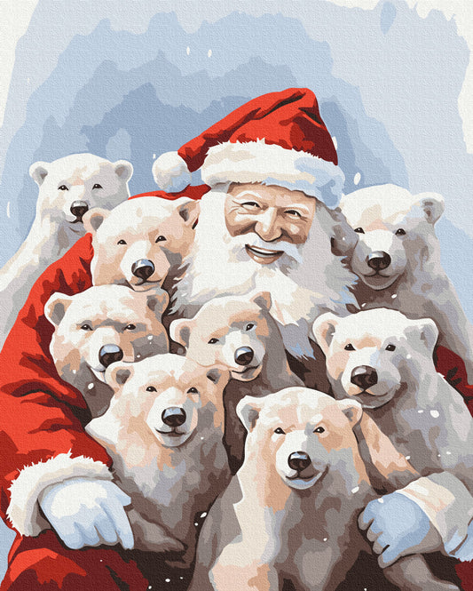 Maalaa numeroin Paint by numbers Santa's friends