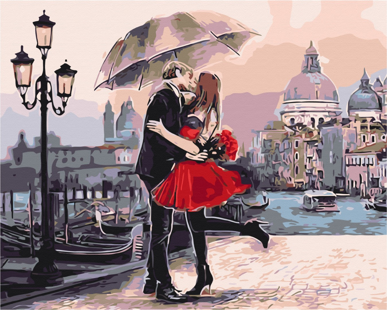 Maalaa numeroin Paint by numbers Couple in Venice