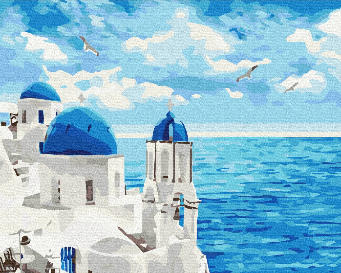 Maalaa numeroin Paint by numbers Clouds of Santorini