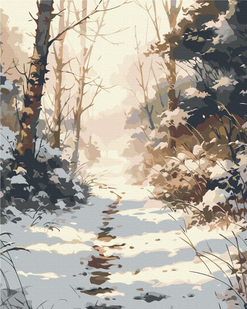 Maalaa numeroin Paint by numbers Snowy path