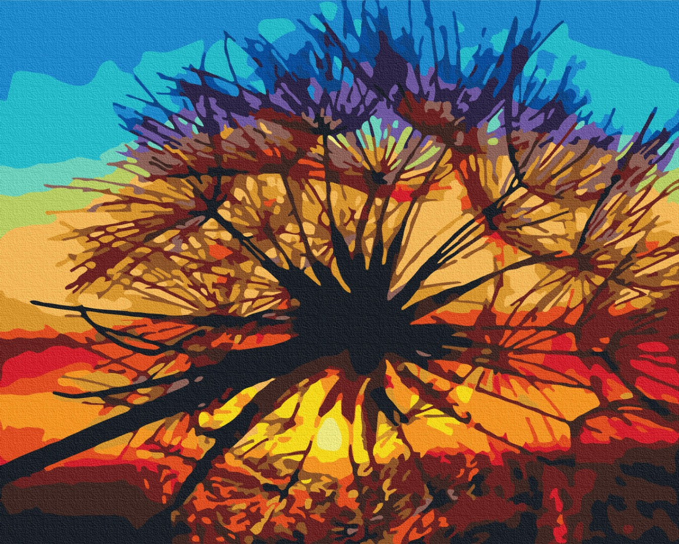 Maalaa numeroin Paint by numbers Dandelion at summer sunset