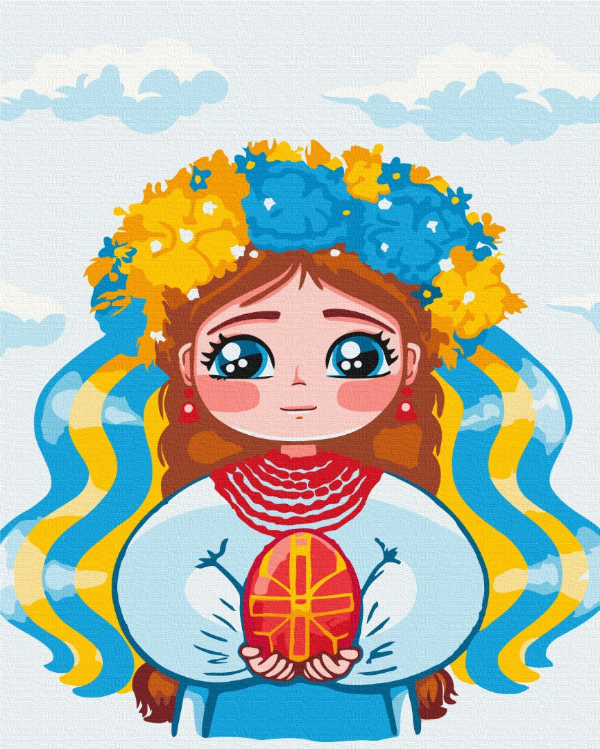 Maalaa numeroin Paint by numbers Little Ukrainian girl ©Olga Boroday