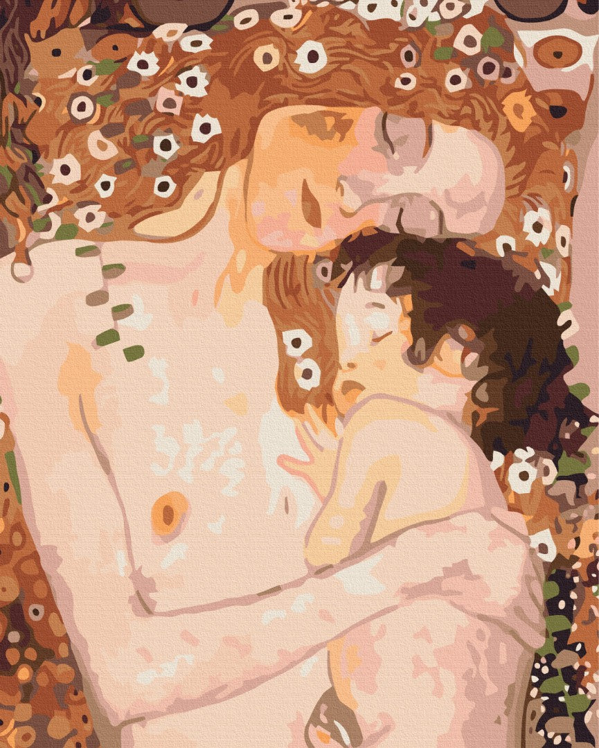 Maalaa numeroin Paint by numbers Mom and baby. Gustav Klimt