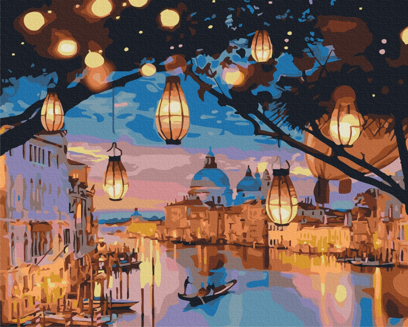 Maalaa numeroin Paint by numbers Night lights of Venice
