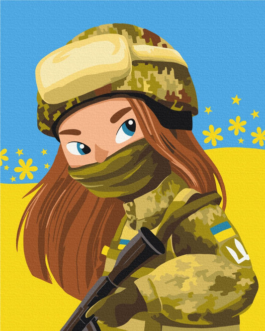 Maalaa numeroin Paint by numbers Girls from the Armed Forces of Ukraine © Nataliya Matyushko