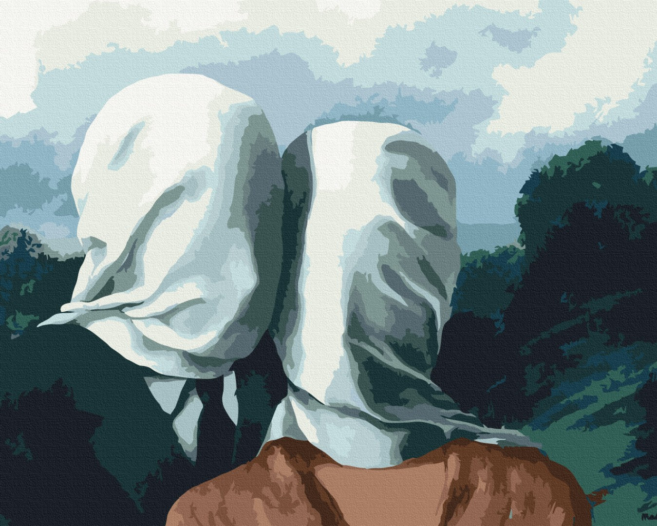 Maalaa numeroin Paint by numbers Rene Magritte «Lovers?»