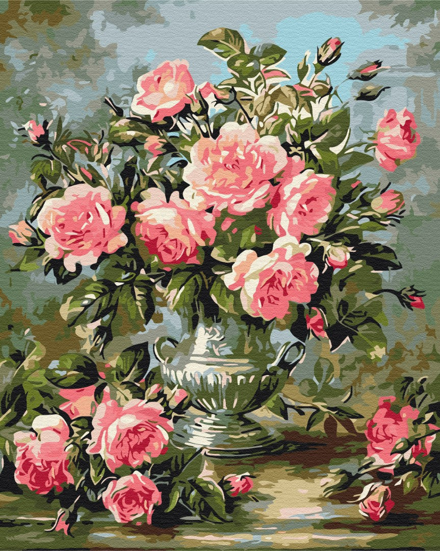 Maalaa numeroin Paint by numbers Bouquet of peony roses