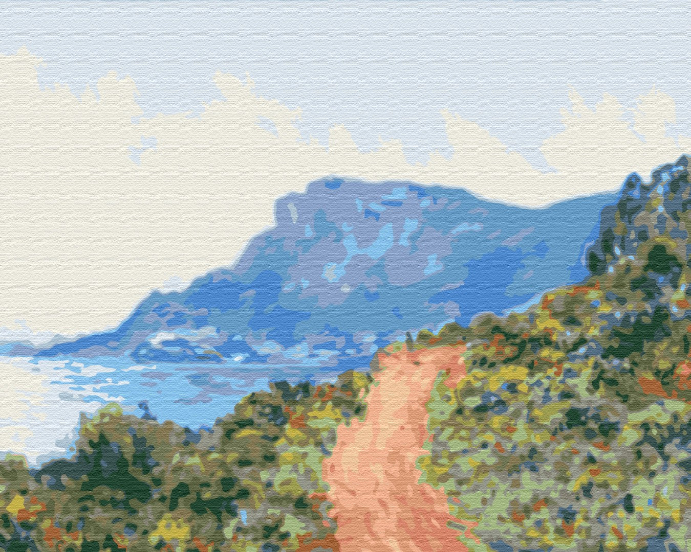 Maalaa numeroin Paint by numbers Mountain road in Monaco. Claude Monet