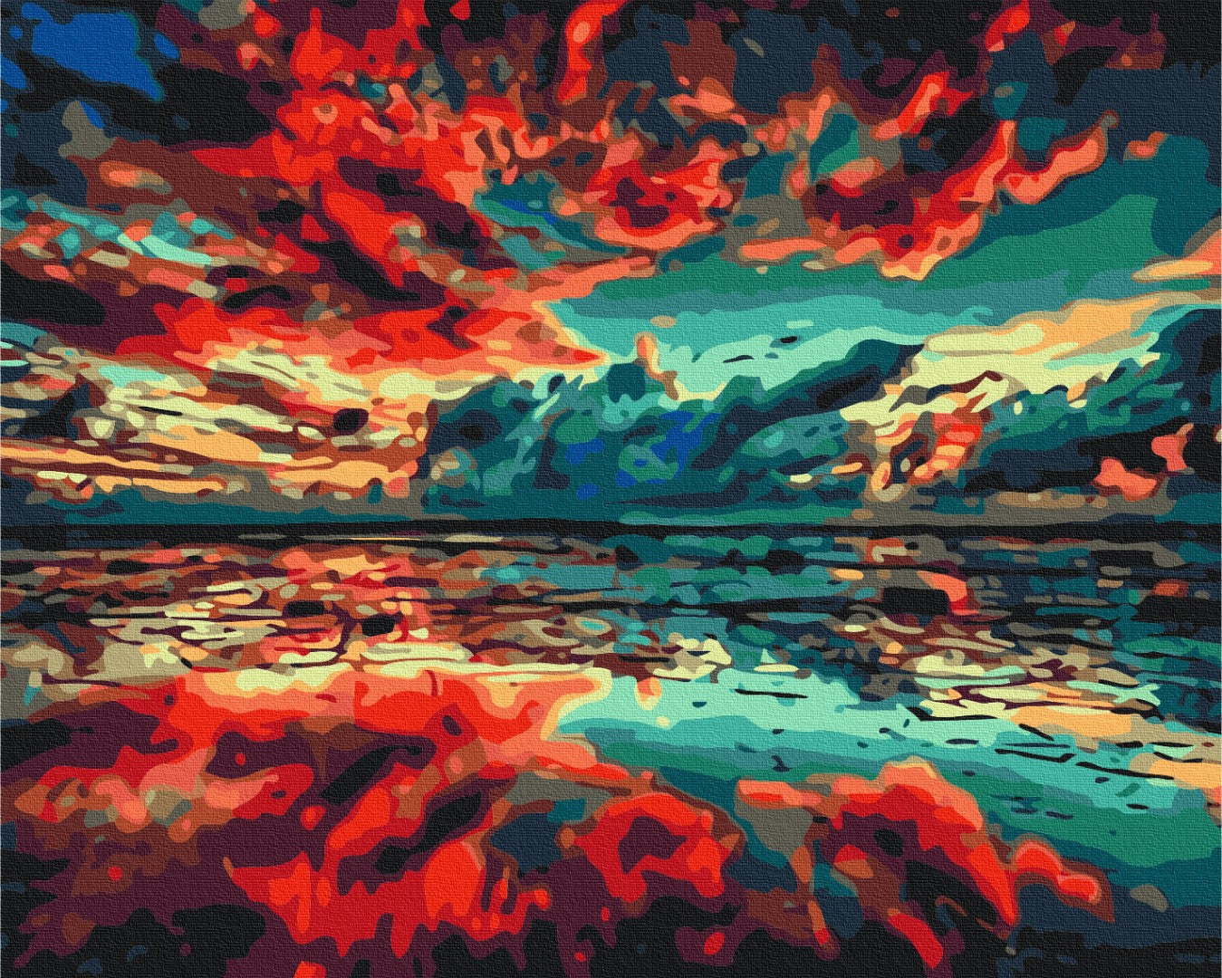 Maalaa numeroin Paint by numbers Reflection of the world