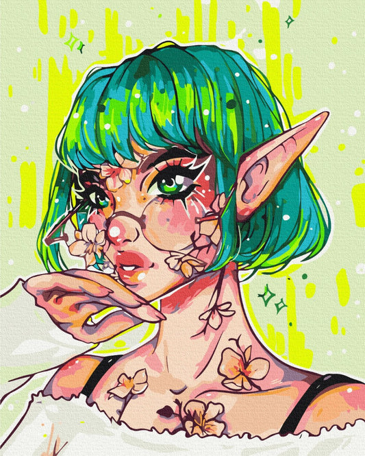 Maalaa numeroin Paint by numbers Modern elf girl @nila_art_art