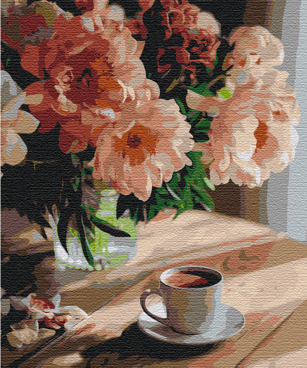 Maalaa numeroin Paint by numbers Coffee with the smell of peonies