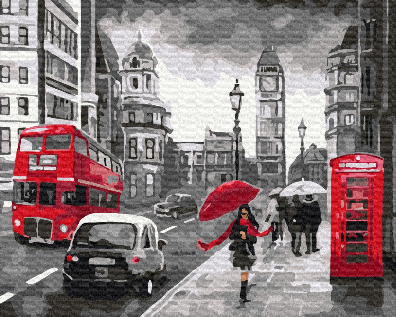 Maalaa numeroin Paint by numbers Rainy London