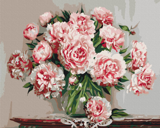 Maalaa numeroin Paint by numbers Garden peonies